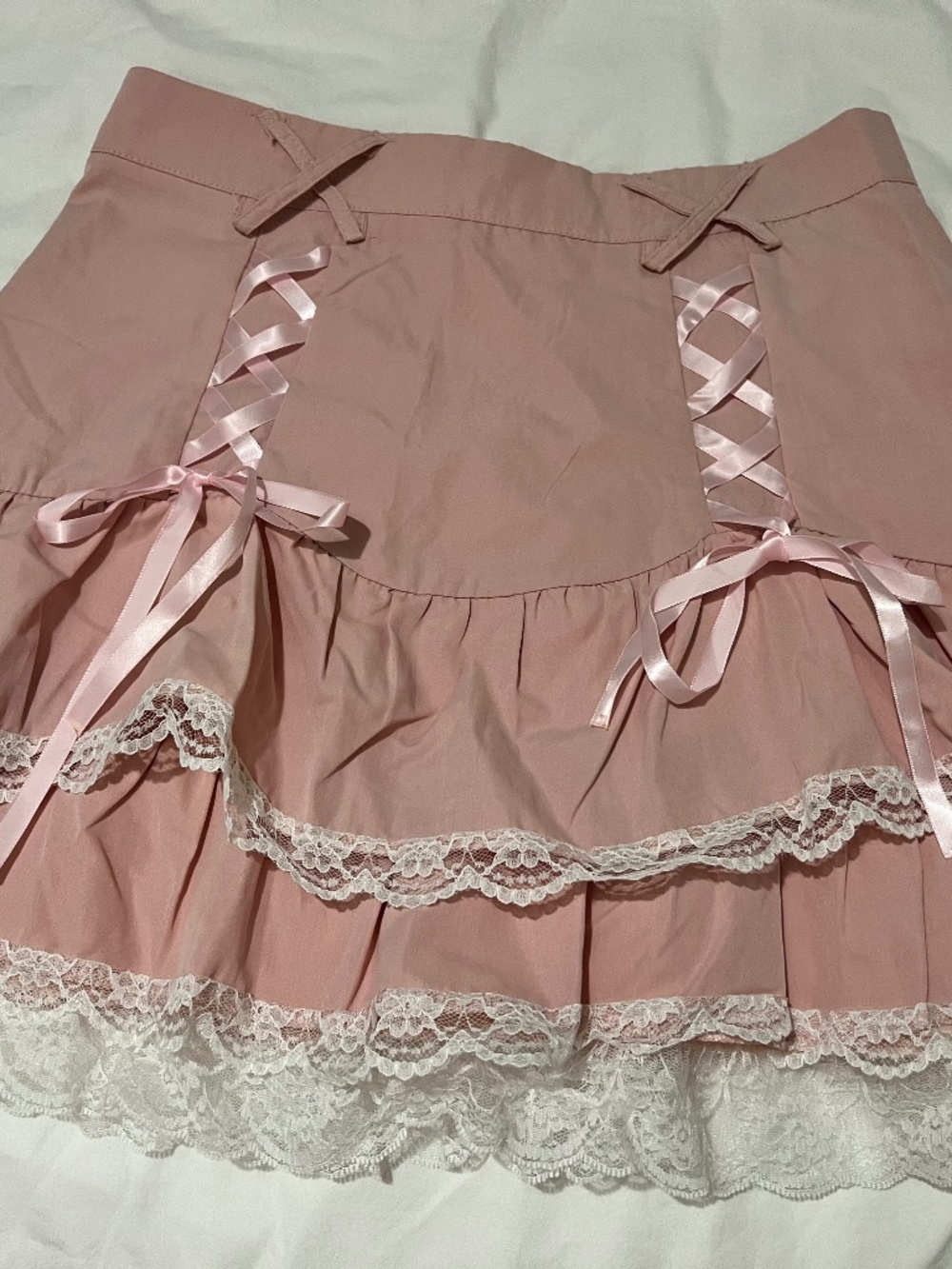 Lace up skirt and lace up shorts set